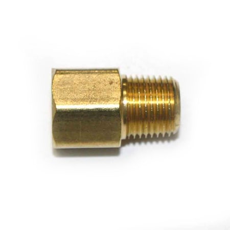 1/8 Inch NPT Male X 1/8 Inch NPT Female Brass Hex Adapter